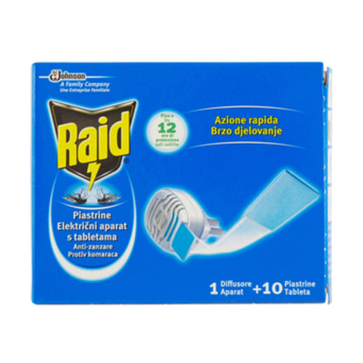 ANTIZANZARE RAID ELETTROEM E 10 PIASTRINE- S.C.JOHNSON ITALY- 1,0 pz