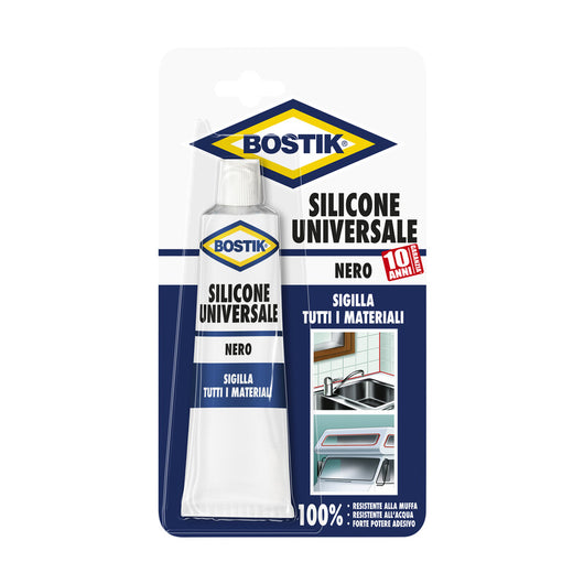 BOSTIK SILICONE UNIVERSALE 60 ML NERO BLISTER- 12,0 pz