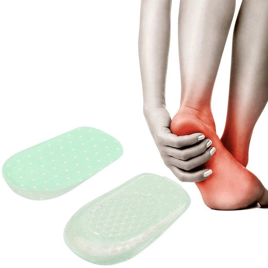 Supporto per Piede in Gel di Silicone - Altezza Incrementale - Cuffie per Piedi - 1 Paio - Contorno Flattato - Supporto per Piede con Cuscino per Tacco
