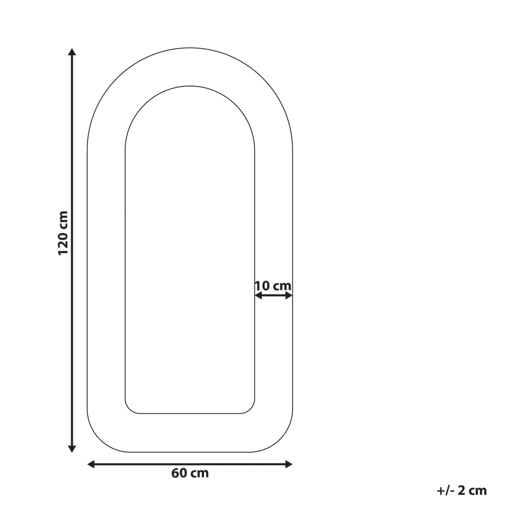 Specchio da parete Tortora Boucle imbottito vetro 60 x 120 cm Rettangolare Decorativo a parete Pezzo d'Accento Stile Moderno