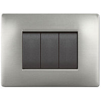 PLACCA LIFE Q LIVING PLAST ACCIAIO SATINATO 4P- 1,0 pz