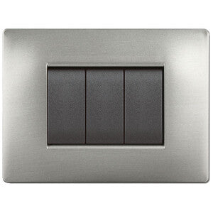 PLACCA LIFE Q LIVING PLAST ACCIAIO SATINATO 4P- 1,0 pz