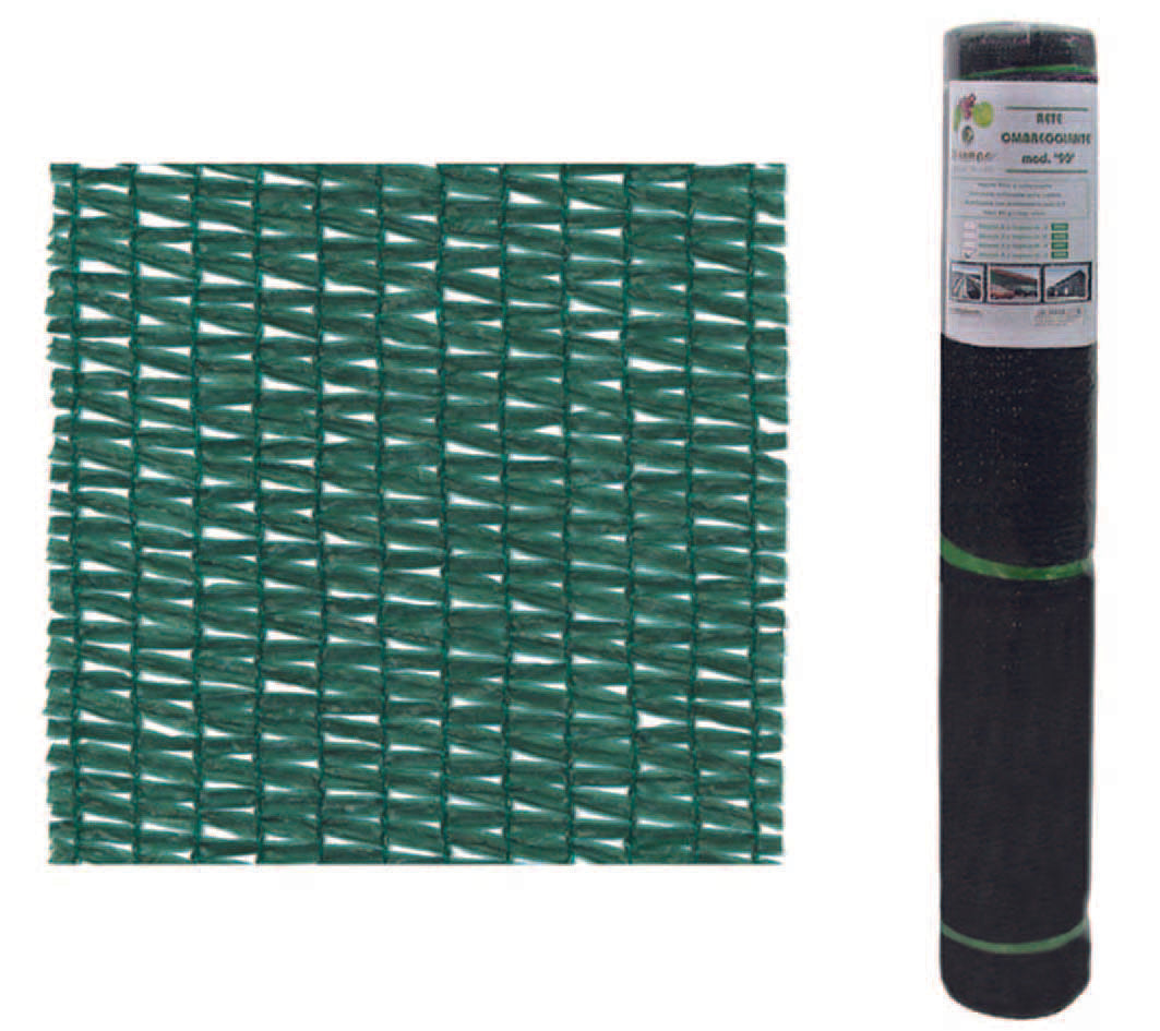 RETE OMBREGGIANTE NORMALE 90% VERDE IN MINIROLL- - mt.1h. rot. mt.6 - 1 rotolo T-REX