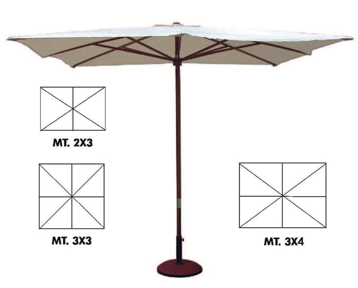 OMBRELLONE IN LEGNO  cm.300x300 palo ø mm.48 a 8 stecche    VETTE