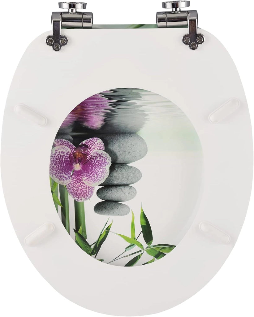 Sedile WC Copriwater Universal, Urea-Formaldeide Chiusura, Facile da Montare, MDF Materiale a Fissaggio Parte inferiore, a Forma di O