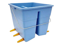 SECCHIO POPPATOIO OVINI CON 6 TETTARELLE E 6 VALVOLE ALLUMINIO  lt.11 colore azzurro