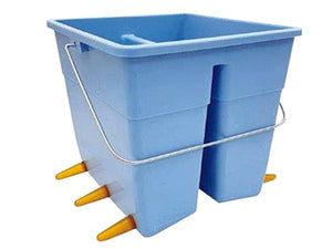 SECCHIO POPPATOIO OVINI CON 6 TETTARELLE E 6 VALVOLE ALLUMINIO  lt.11 colore azzurro