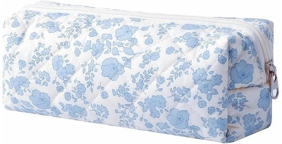 Pennamappa con Fiori Blu, Etui Sostenibile per Scuola e Ufficio