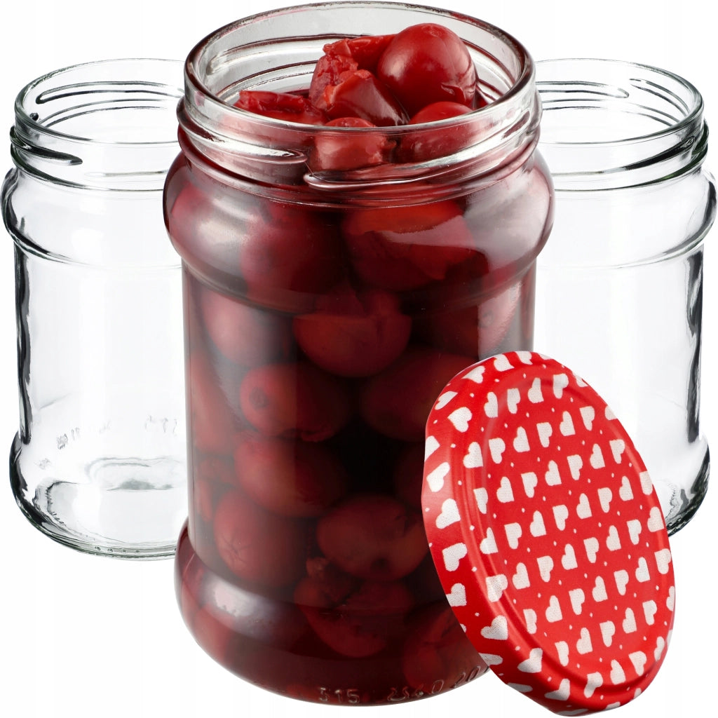 Barattoli per conserve KADAX Seno 315 ml 50 pezzi 66 mm + coperchio "Cuori"