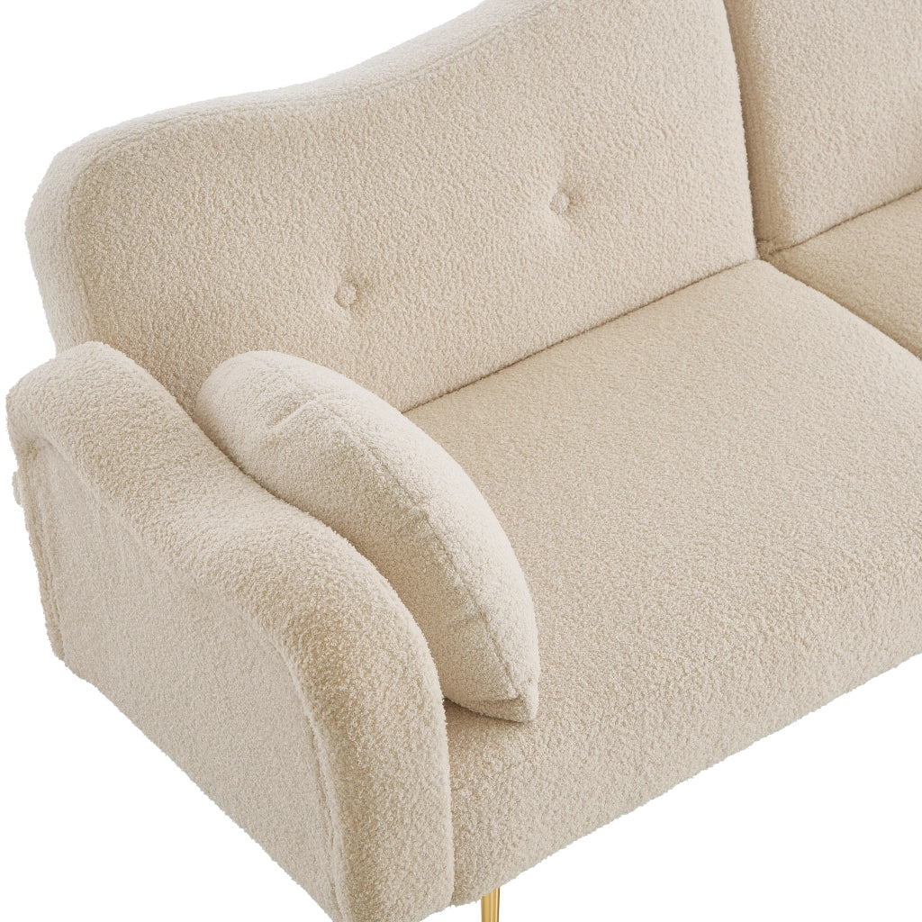 Divano letto due posti - Zephmum- Moderno schienale regolabile gambe metallo dorate