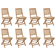 Sedie da Giardino Pieghevoli 8 pz con Cuscini Massello Acacia cod mxl 75597
