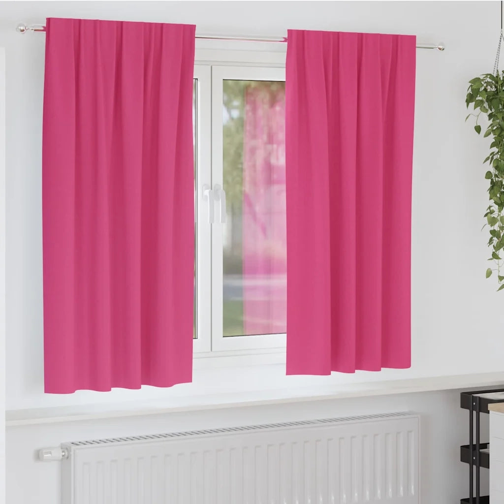 vidaXL Tende con tende 2 pcs Rosa Vivo Poliestere