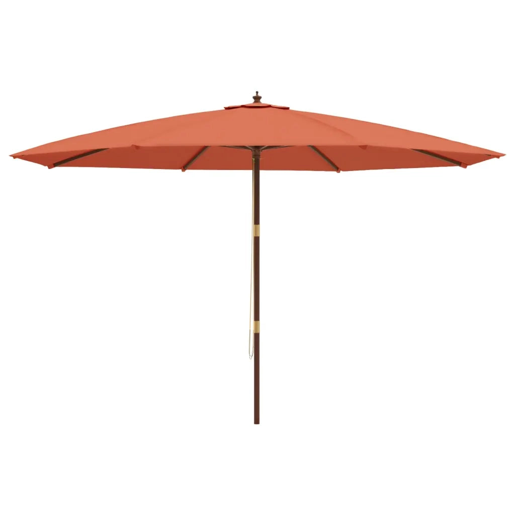 Ombrellone da Giardino con Palo in Legno Terracotta 400x273 cm