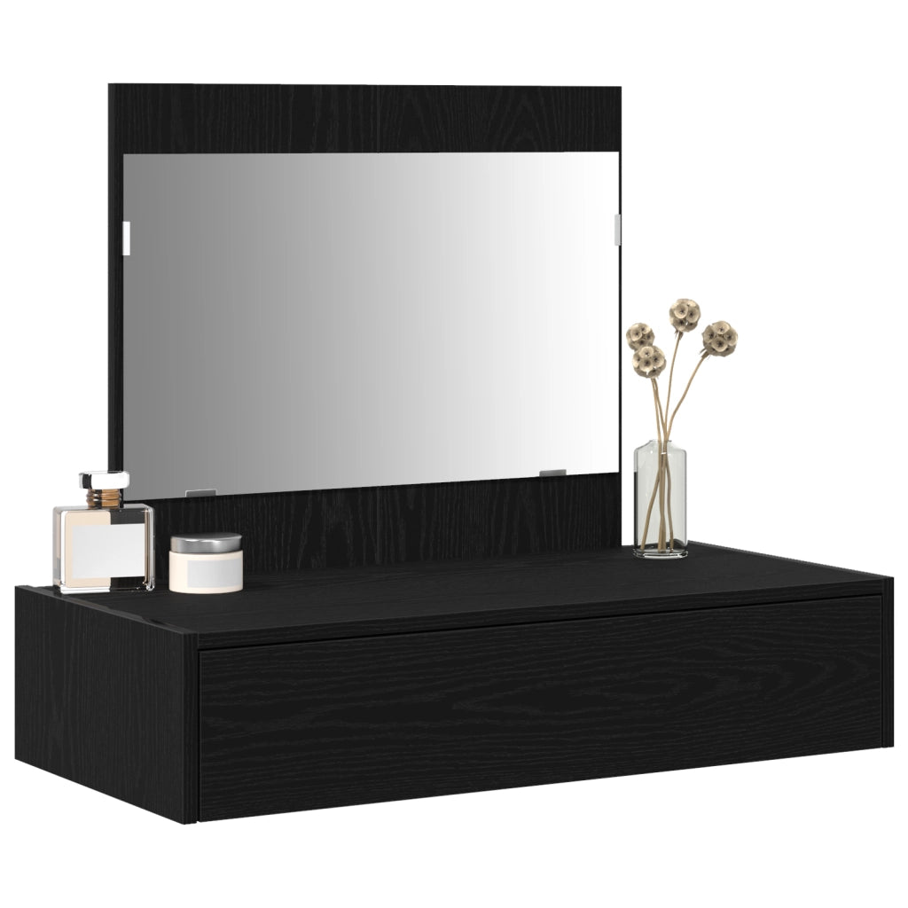 Toeletta Appesa al Muro Rovere Nero 83x40x70 cm