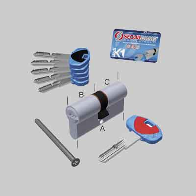 CILINDRO SAGOMATO 'EVO K1' SECUREMME 120 mm (45+10+65) - SECUREMME