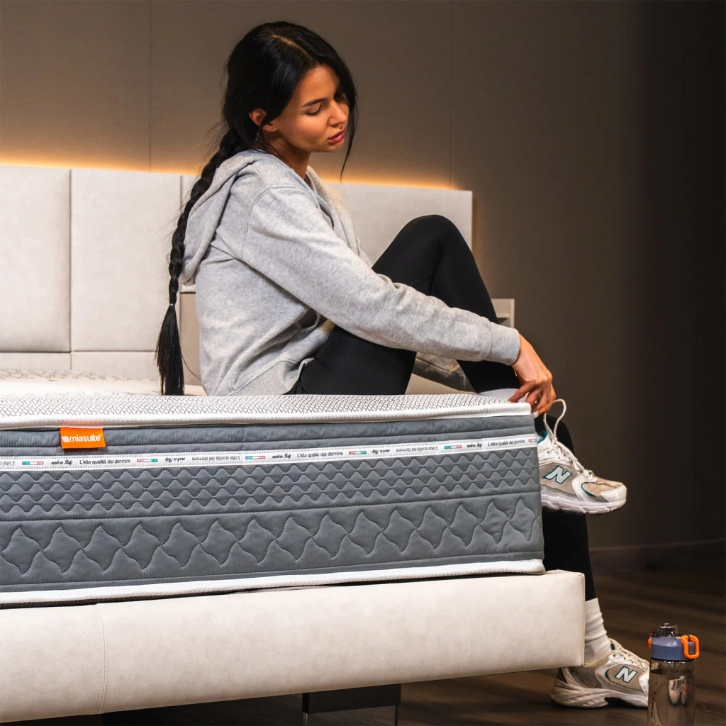 Materasso Molle Insacchettate e Memory Singolo 80x190, alto 25 cm - Rivestimento Carbon. | Zefiro