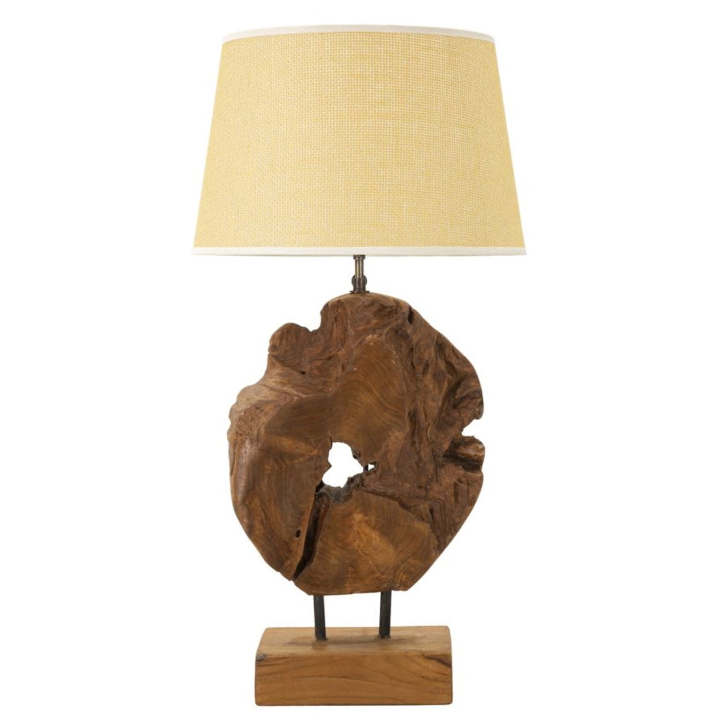 Lampada da Tavolo VKH119, Marrone, Legno, 35x35x69 cm