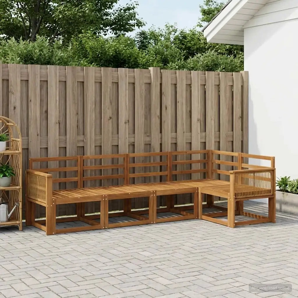 Set di divani da esterno 5 pcs Naturale