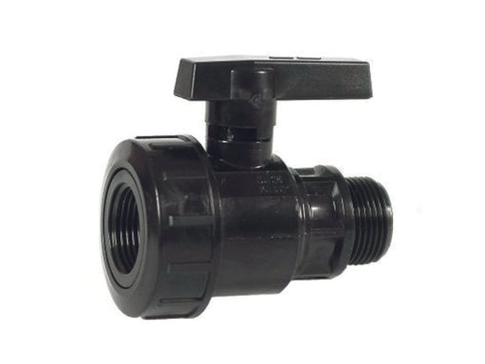 VALVOLA SFERA FILETTATA MASCHIO/FEMMINA CON GHIERA IN POLIPROPILENE  MF 11/4