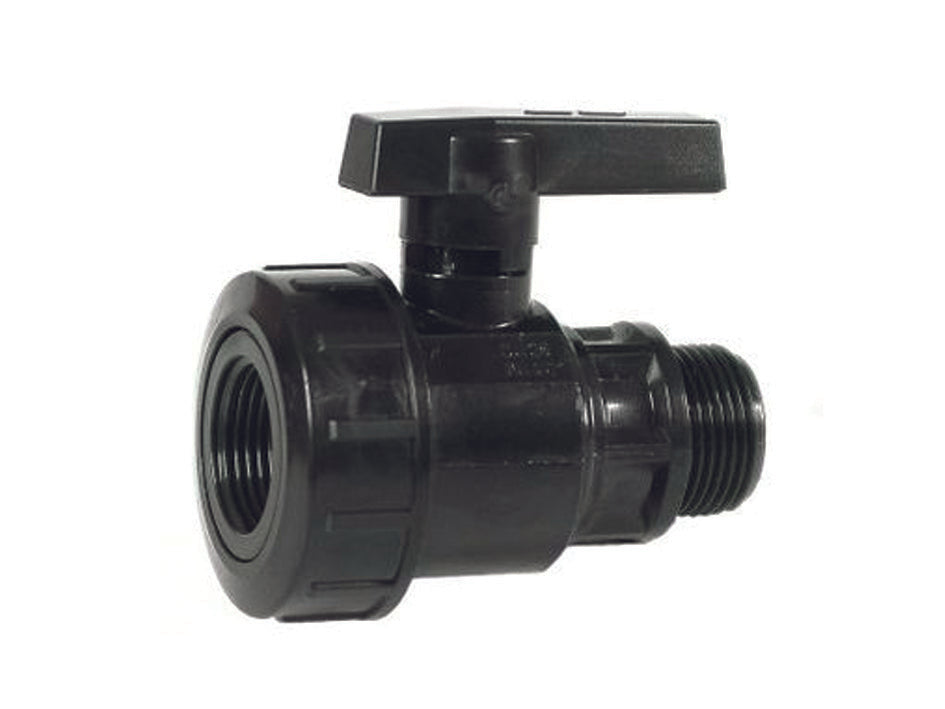 VALVOLA SFERA FILETTATA MASCHIO/FEMMINA CON GHIERA IN POLIPROPILENE  MF 11/4