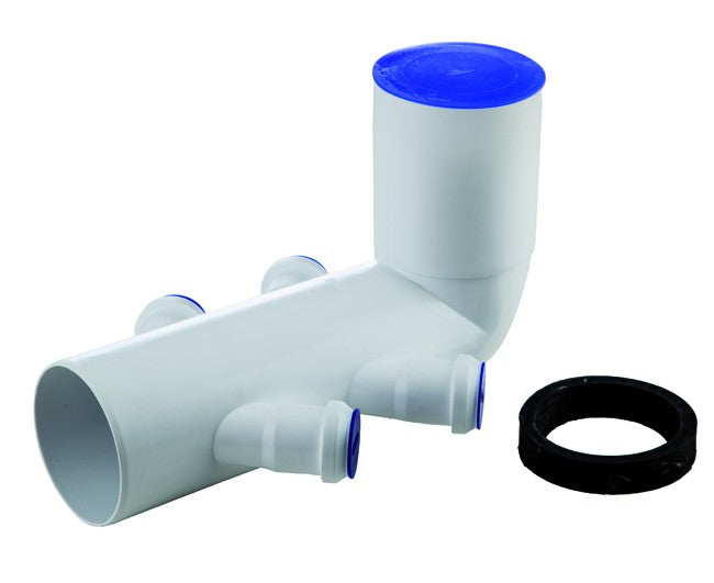 CURVA WC PROLUNGATA AD INNESTO IN PP CON 4 ATTACCHI ORIENTABILI SERIE ED TECH ø110/40/40/40/40   WAVIN ITALIA S.P.A.