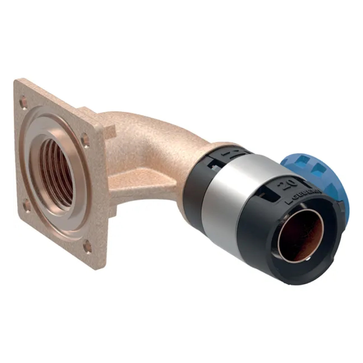 GOMITO DI ALLACCIAMENTO 90  ° FLOWFIT PER CASSETTE DI RISCIACQUO DA INCASSO   PER MULTISTRATO A PRESSA  EE ¸16MM - 1/2   GEBERIT