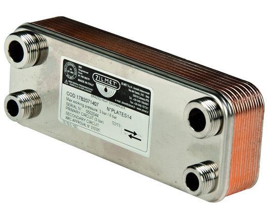 SCAMBIATORE SALDOBRASATO PER CALDAIA MURALE PIASTRE 14   ZILMET SPA