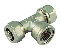 RACCORDO A T FEMMINA PER TUBO MULTISTRATO MODELLO AL-COBRAPEX 3/4 ø25   TIEMME RACCORDERIE SPA