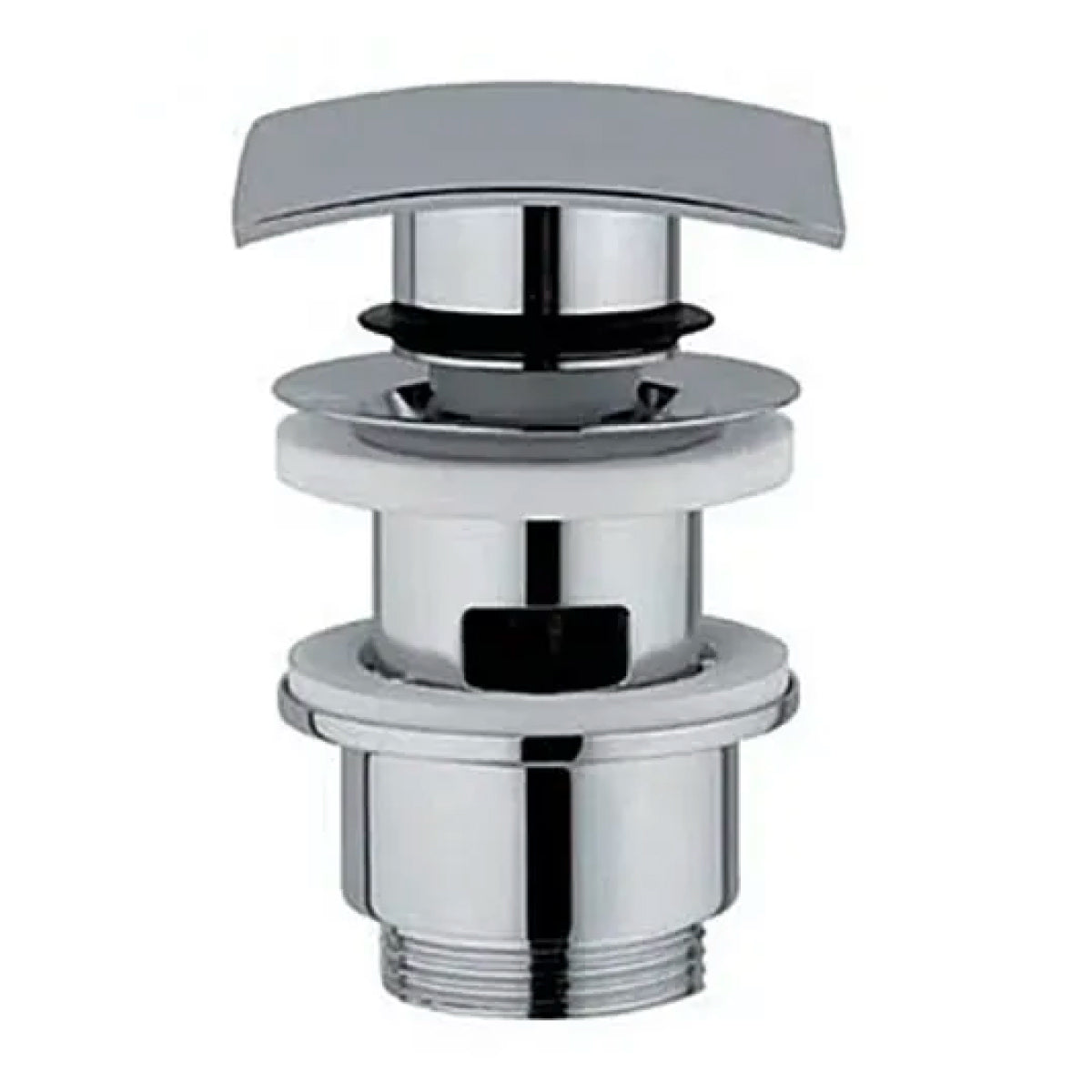 PILETTA CLIC CLAK CON TAPPO IN OTTONE QUADRATA CROMATA CON TROPPO PIENO 11/4  Idroweb