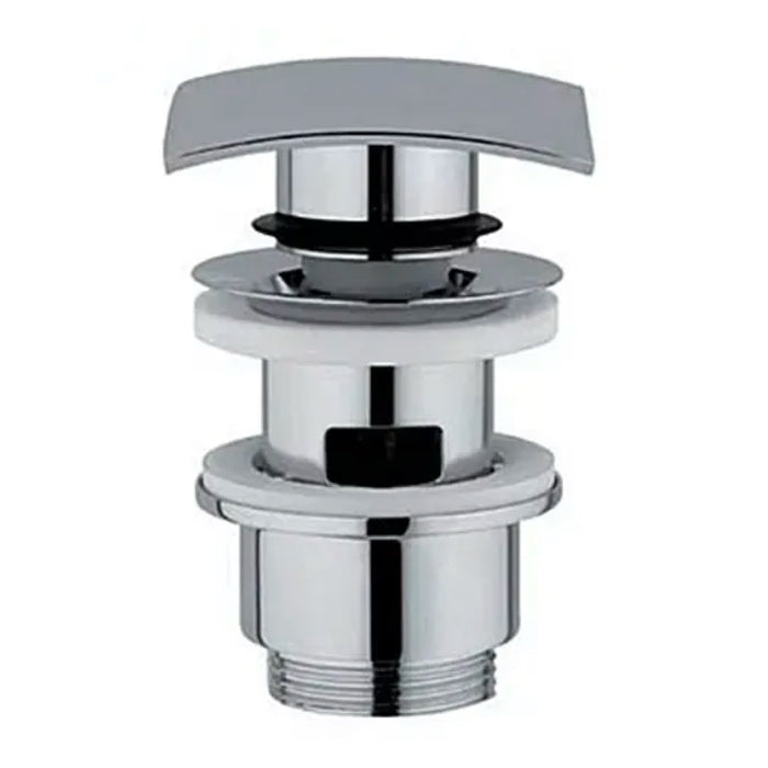 PILETTA CLIC CLAK CON TAPPO IN OTTONE QUADRATA CROMATA CON TROPPO PIENO 11/4  Idroweb