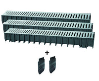 Kit canali per drenaggio acqua in pp con griglia zincata serie sabdrain  L= 100 cm  h= 12 cm  p= 12 cm  Sab spa