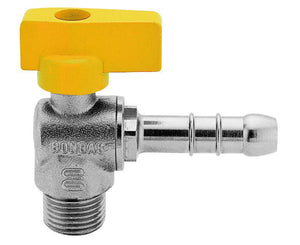 RUBINETTO GAS IN OTTONE A SQUADRO CON FARFALLA PER METANO MASCHIO PORTAGOMMA 1/2X14   ENOLGAS BONOMI SPA