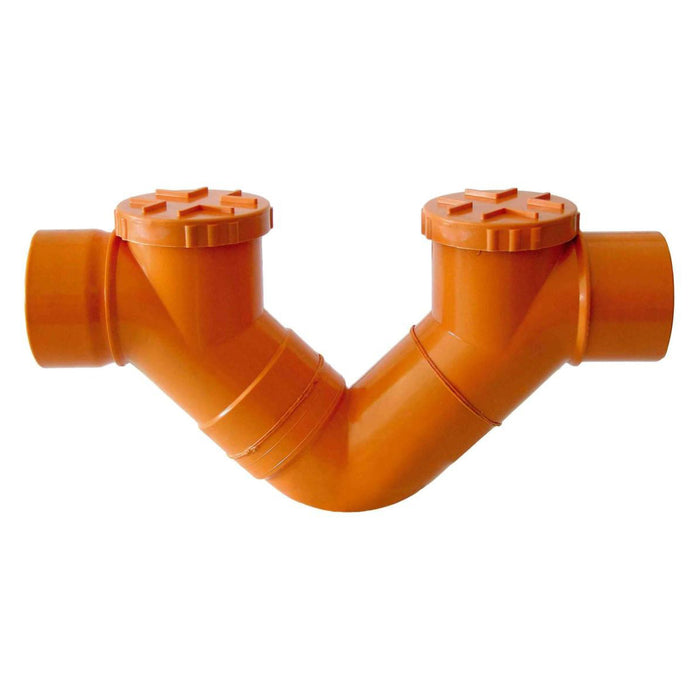 Sifone firenze 2 vie in pvc arancio ad incollaggio  ø 100