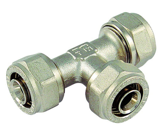 RACCORDO A T INTERMEDIO PER TUBO MULTISTRATO MODELLO AL-COBRAPEX ø26-26-26   TIEMME RACCORDERIE SPA