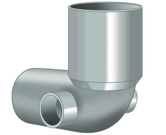 CURVA WC CON 2 ATTACCHI LATERALI ø 100x40x40   Idroweb