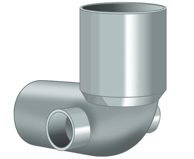 CURVA WC CON 2 ATTACCHI LATERALI ø 100x40x40   Idroweb