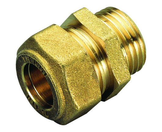 RACCORDO DIRITTO MASCHIO PER GAS CON TENUTA O-RING PER TUBO RAME MODELLO 1350 3/4 ø18   TIEMME RACCORDERIE SPA