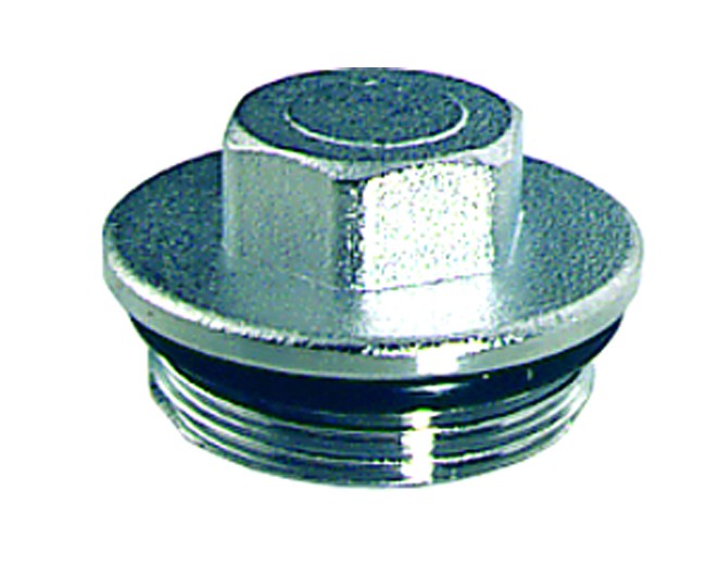 TAPPO MASCHIO IN OTTONE CROMATO PER CHIUSURA COLLETTORI 3/4   FAR RUBINETTERIE