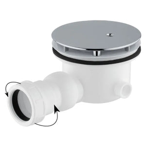 PILETTA SIFONATA IN ABS CON TAPPO CROMATO E SNODO PER PIATTO DOCCIA ø112 - TAPPO CROMATO   C.G.S. SRL