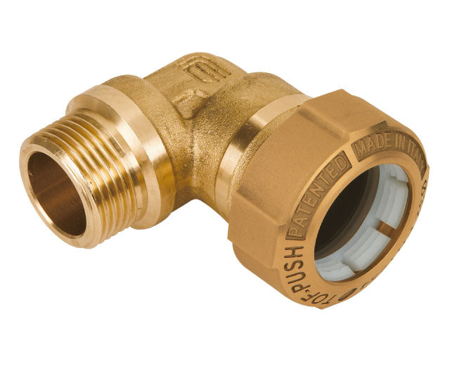RACCORDO CURVO MASCHIO IN OTTONE TOF-PUSH ø32X1   EFFEBI S.P.A.