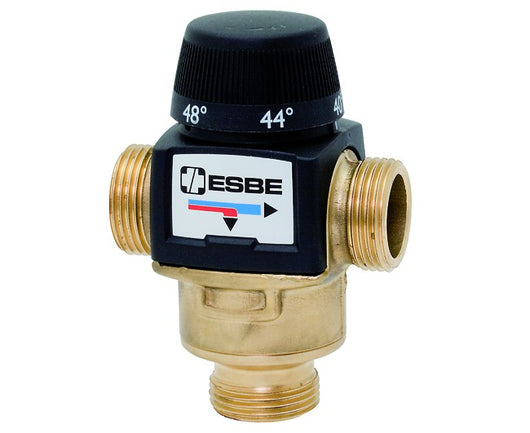 VALVOLA DEVIATRICE TERMOSTATICA A TRE VIE TARATURA VARIABILE 1 REGOLABILE DA 42  ° - 52  °C   ESBE SRL