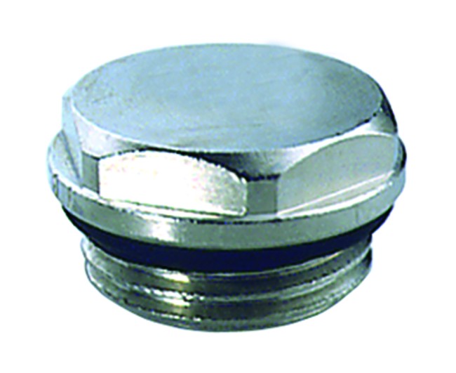 TAPPO MASCHIO IN OTTONE CROMATO PER CHIUSURA COLLETTORI 1/2   FAR RUBINETTERIE