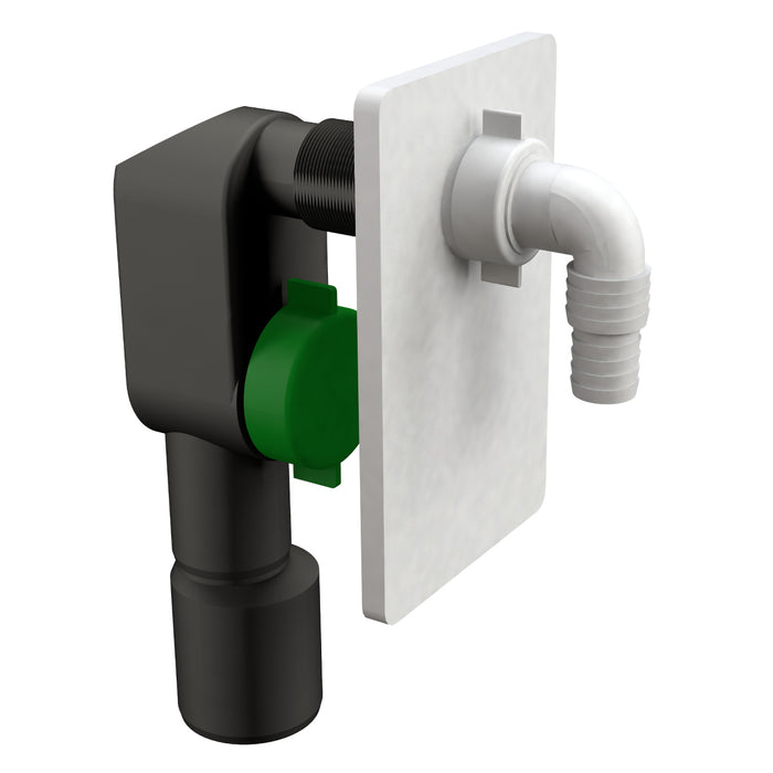 SIFONE AD INCASSO PER LAVATRICE IN PEHD CON PLACCA PVC BIANCA MODELLO CRIOLLO Ø50   BONOMINI S.R.L.