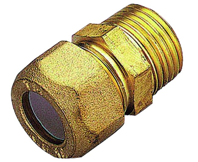 RACCORDO DIRITTO MASCHIO CON OGIVA IN PTFE PER TUBO RAME MODELLO 1200 1/2 ø10   TIEMME RACCORDERIE SPA