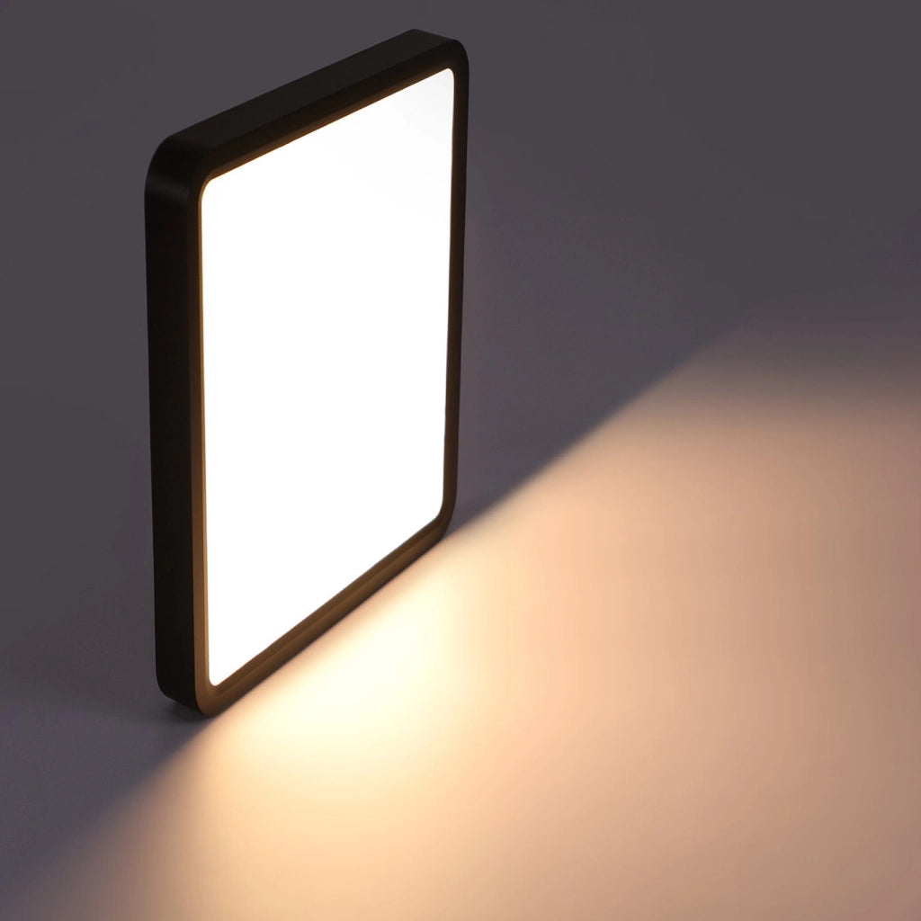 ZMH Lampada da soffitto plafoniera LED nera 23W 23cm bianco caldo per camera letto