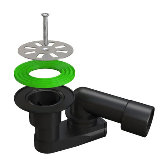 PILETTA RIBASSATA ORIENTABILE IN PEHD CON GRIGLIA IN ACCIAO PER PIATTI DOCCIA 11/4 ø40-50   BONOMINI S.R.L.