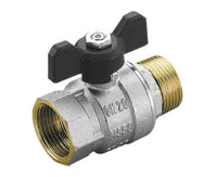VALVOLA ARRESTO A SFERA IN OTTONE CON FARFALLA MASCHIO FEMMINA 1   TIEMME RACCORDERIE SPA