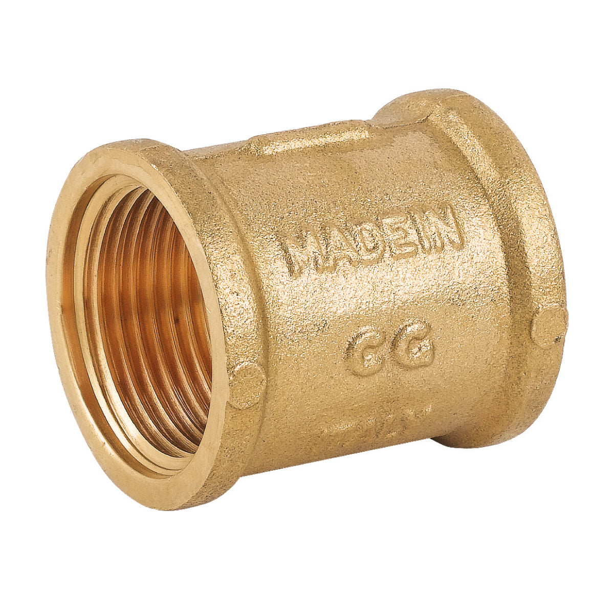 RACCORDO DIRITTO INTERMEDIO FEMMINA/FEMMINA IN OTTONE GIALLO SERIE 1500 3/4   TIEMME RACCORDERIE SPA