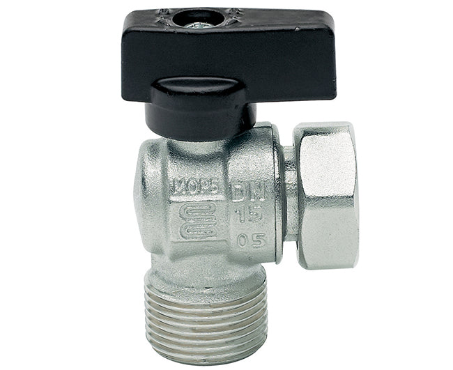 RUBINETTO A SFERA A SQUADRO IN OTTONE CON LEVETTA MASCHIO E GIRELLO 1/2 X 1/2   ENOLGAS BONOMI SPA