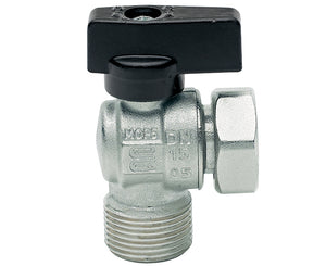 RUBINETTO A SFERA A SQUADRO IN OTTONE CON LEVETTA MASCHIO E GIRELLO 1/2 X 1/2   ENOLGAS BONOMI SPA